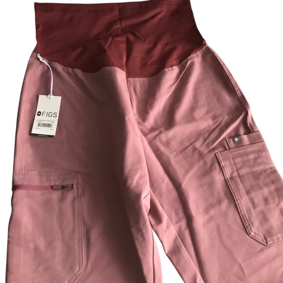 FIGS Yola Maternity Scrub Pants 2.0 Medium M Mineral Mauve Pink - Picture 3 of 6